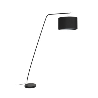 Lámpara de pie inclinada nórdica en metal negro.