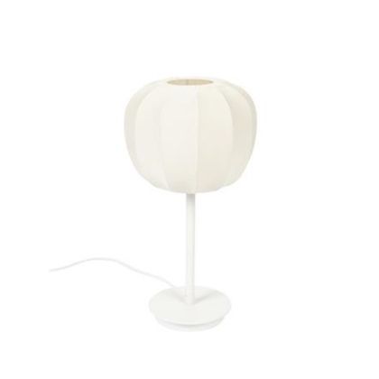 Lámpara De Mesa Pantalla Tejido Base Blanco, 42 Cm