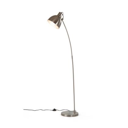 Lámpara De Pie Industrial Acero Metalizado 163 Cm