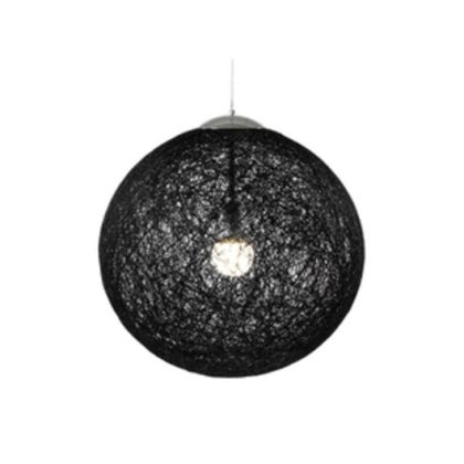 Lámpara De Techo Redonda Tela Negro Ø 60 Cm