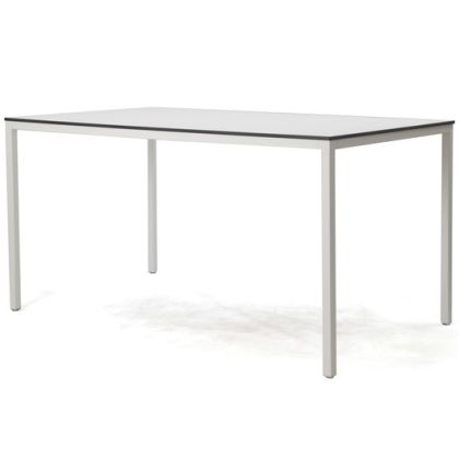 Mesa Comedor Exterior Acero Resina Color Blanco, 140 Cm