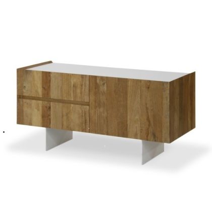 Mueble Tv diseño moderno Madera teca reciclada, 114 Cm