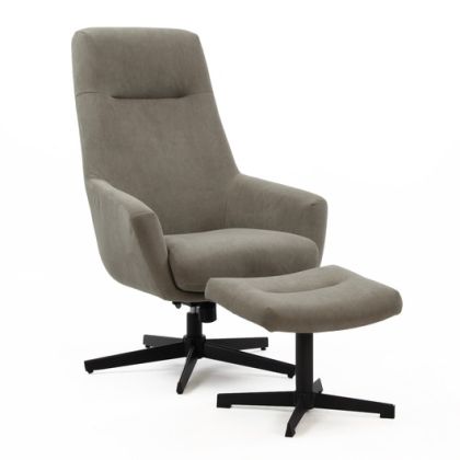 Sillón Relax Con Reposapies Tapizado Pana, 70 Cm