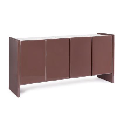Gloss Maroon Stone Sideboard, 163 cm