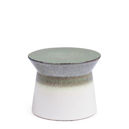 Mesa Auxiliar Cerámica Esmaltada Blanco Verde