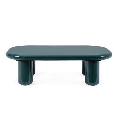 Mesa de centro diseño moderno en dm azul oscuro brillante.
