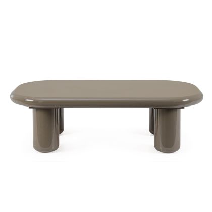 Mesa de centro de diseño moderno en dm marrón brillante.