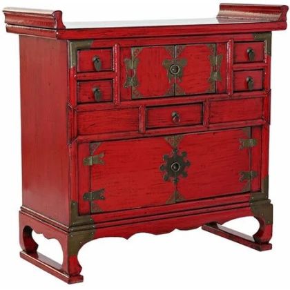 Cajonera Oriental Madera Olmo Metal, 81 Cm