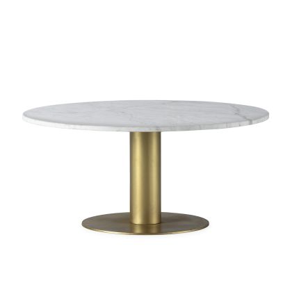 Coffee Table 90x90x40 Metal/Marble -- Gold/White