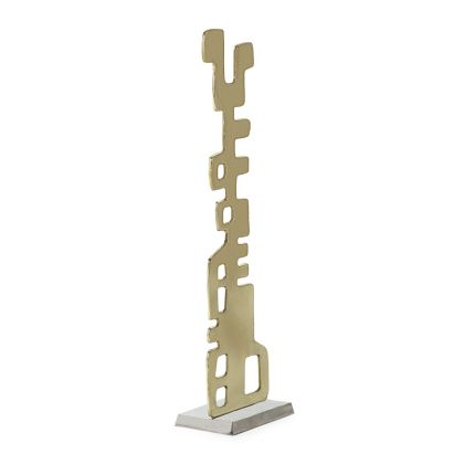 Escultura 25x15x88 Aluminio -- Dorado/Niquel