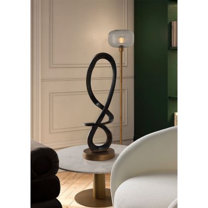 Escultura 29x29x98 Aluminio -- Bronce Envejecido/Dorado Antique