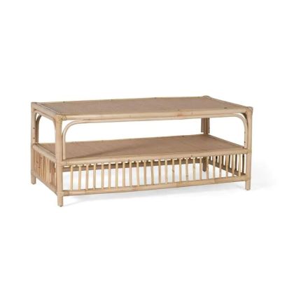 Mesa centro ratán natural
