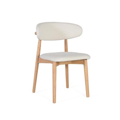 Silla estilo nórdico color blanco natural