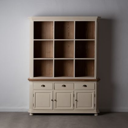 Vitrina Nórdica Crema Natural Madera, 147 Cm