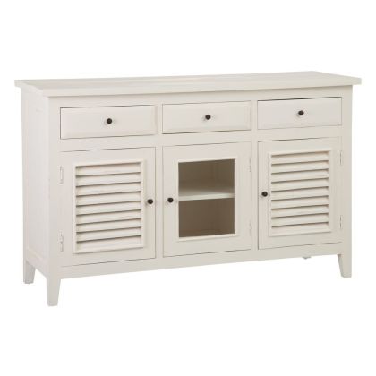 Aparador Madera Blanco Roto Diseño Clásico 136 Cm
