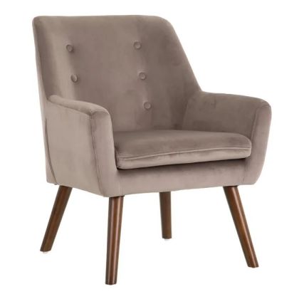 Sillón Moderno Tejido Gris Madera Natural, 67 Cm