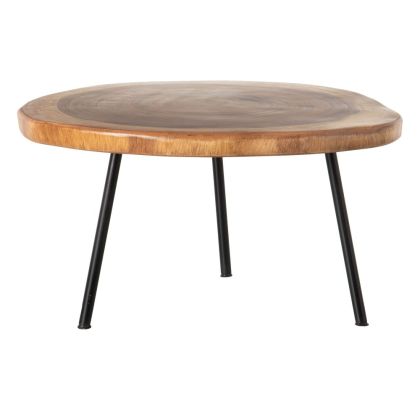 Mesa Centro Redonda Madera Suar Natural Ø 70 Cm