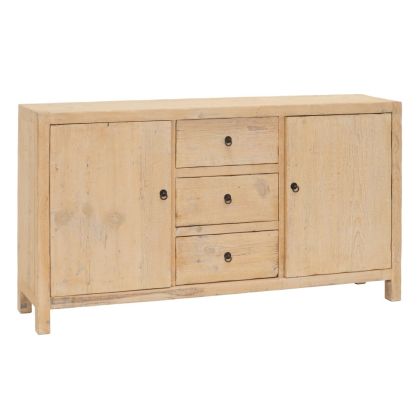 Aparador Nórdico Madera Natural 3 Cajones,160 Cm