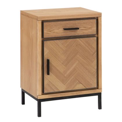 Mesita De Noche Madera Natural Espiga 48 Cm