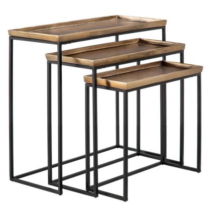 Mesa Auxiliar Nido Aluminio Hierro Negro Cobre