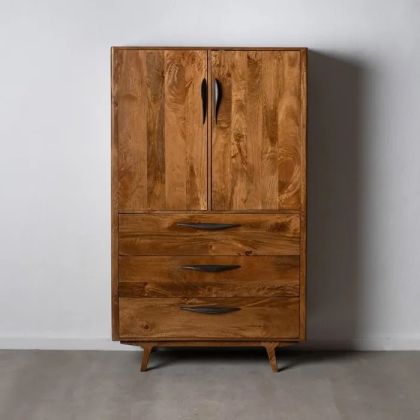 Armario Estilo Vintage Madera Mango Marrón, 180 Cm
