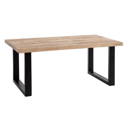 Mango Wood and Iron Dining Table, 180 X 90 X 76 Cm