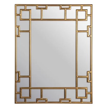 Espejo Oro Metal Cuadrado Decoración