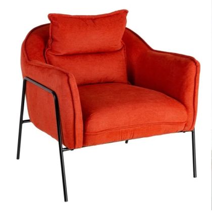 Sillón Moderno Calabaza Tejido Metal Negro, 76,5 Cm