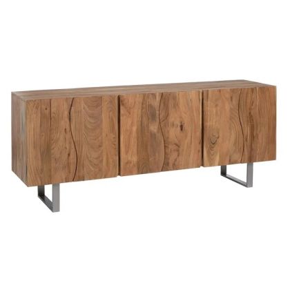 Aparador Madera Acacia Natural Hierro Salón, 190 Cm