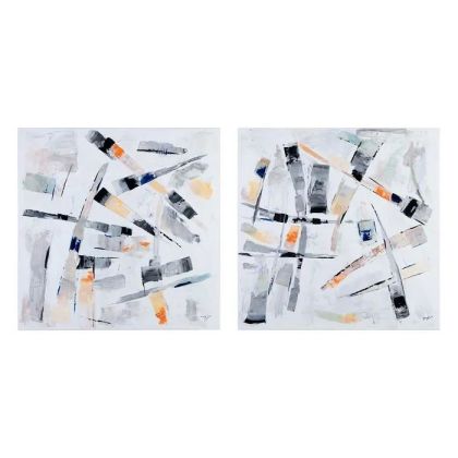PINTURA ABSTRACTO 2/M NEGRO LIENZO 80 X 80 X 3,50 CM