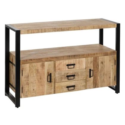 Mueble Aparador Rústico Industrial Madera Mango Hierro, 125 Cm