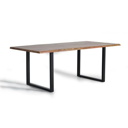Mesa Comedor Madera Natural Metal, 160 Cm