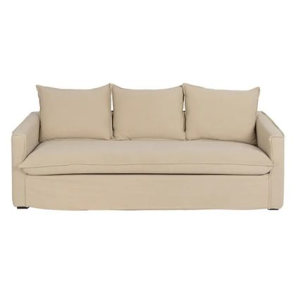 Sofá 3 Plazas Tapizado Beige, 220 X 95 X 90 Cm