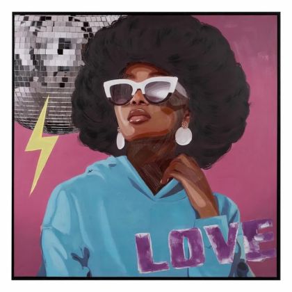 Pintura Mujer Afro Lienzo, 100 Cm