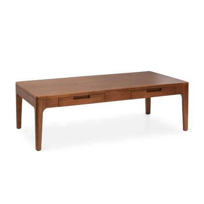 Mahogany Wood 2-Drawer Coffee Table, 120 Cm