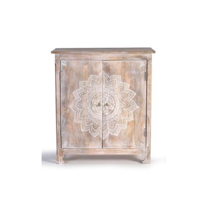 Botellero Mango 2 Puertas Blanco Viejo, 90 Cm