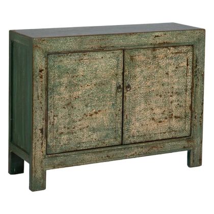 Aparador Madera Pino Verde Envejecido, 117 X 38 X 90 Cm