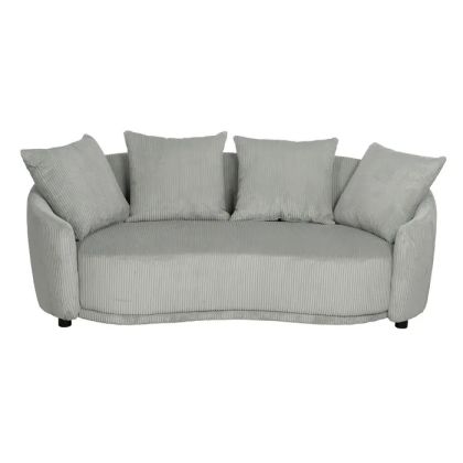 Sofá 3 Plazas Tapizado Pana Gris, 197 X 96 X 75Cm