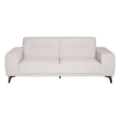 Sofá 3 Plazas Tapizado Crema Metal, 220 X 87 X 85 Cm