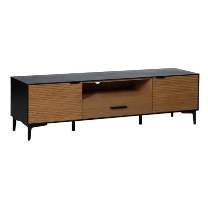 Mueble TV Listones Negro Natural