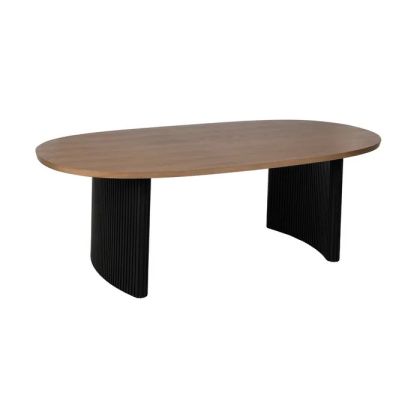 Mesa Comedor Fresno Natural Hierro Negro, 220 X 113 X 75 Cm
