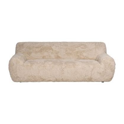 Sofá 3 Plazas Pelo Color Beige 240 X 107 X 79'50 Cm