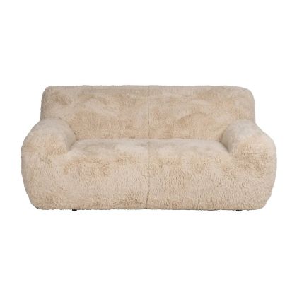 Sofá 2 Plazas Pelo Color Beige 185 X 107 X 79'50 Cm