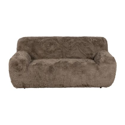 Sofá 2 Plazas Pelo Color Taupe 185 X 107 X 79'50 Cm