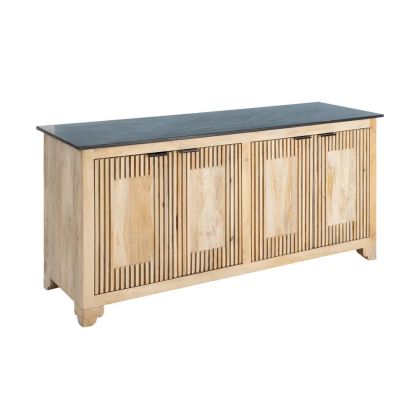 Mango Wood Marble Sideboard, 179 X 57 X 90 Cm