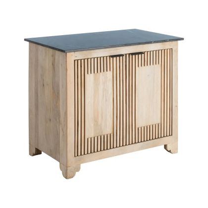 Mango Wood Marble Sideboard, 95 X 57 X 90 Cm