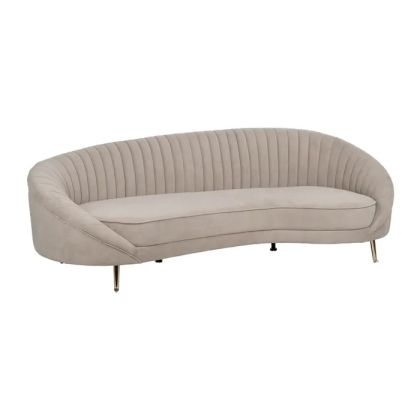 3-Seater Sofa Taupe Fabric Metal 247 X 105 X 81 Cm