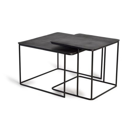 Mesas Nido Industrial Metal Negro, 45 Cm