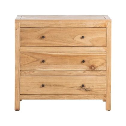 Natural Mindi Wood Chest of Drawers, 90 x 40 x 85 Cm