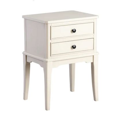 Light Gray 2-Drawer Nightstand 40.50 x 38 x 56 Cm